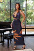 Ignite Petal Chain Cowl Maxi Dress